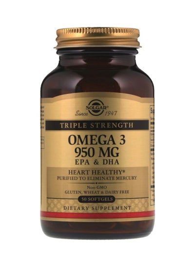 Buy Triple Strength Omega-3 950 mg Dietary Supplement - 50 Softgels in UAE