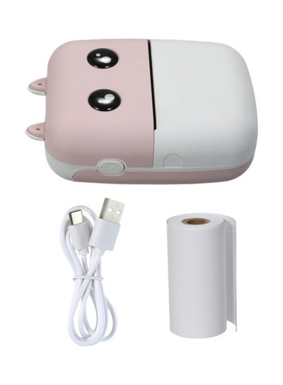 Buy Wireless Pocket Printer With Printing Paper Roll And Charging Cable Pink/White in UAE