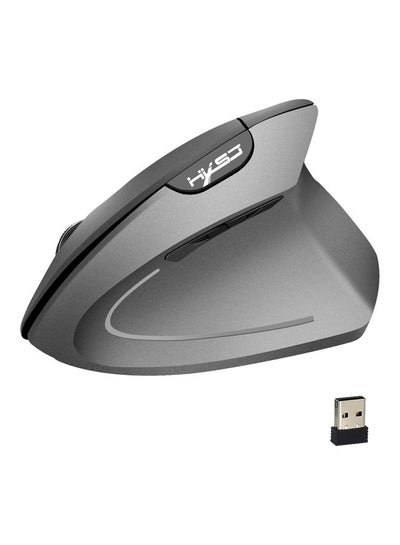 Buy 6-Button Wireless Vertical Mouse With USB Receiver Grey in Saudi Arabia
