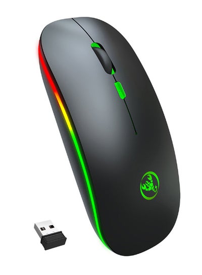Buy Bluetooth Gaming Mouse With USB Adapter Black/Silver in Saudi Arabia