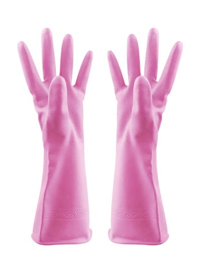 Buy Pair Of Multifunctional Cleaning Gloves Pink M in Saudi Arabia