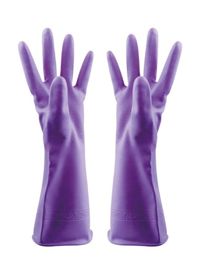 Buy Pair Of Multifunctional Cleaning Gloves Purple L in UAE