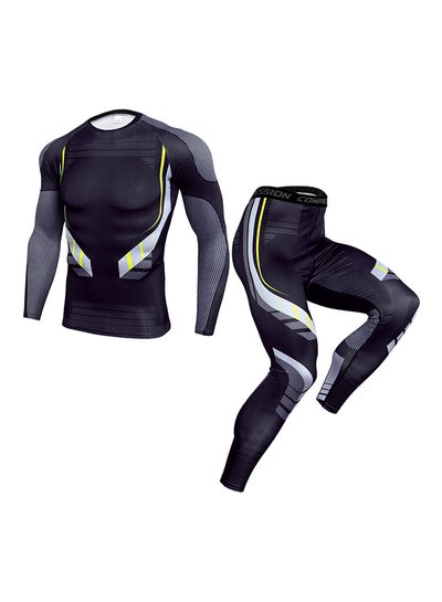 Buy Breathable Cycling Jersey Suit Set Black in UAE