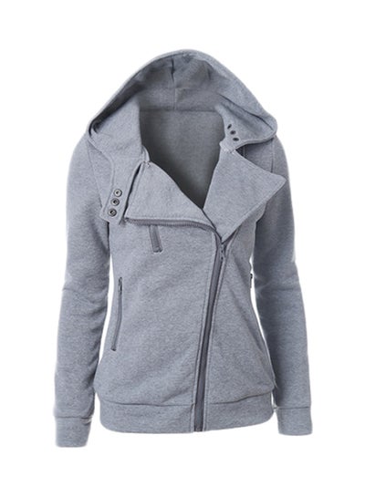 Buy Marled Hooded Jacket Grey in Saudi Arabia