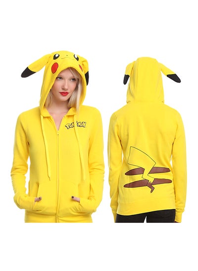 Buy Pikachu Inspired Hooded Jacket Yellow in UAE