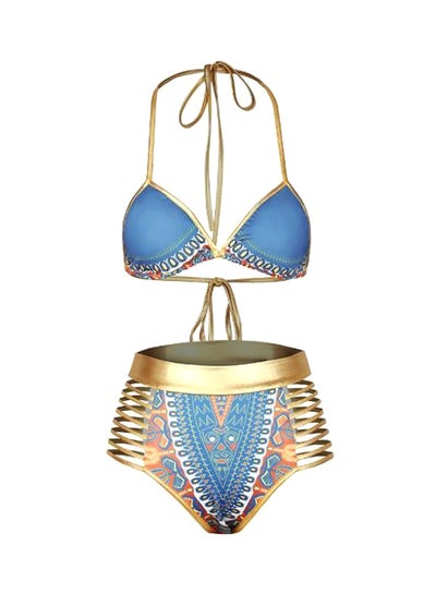 Buy African Style Print Bikini Blue in Saudi Arabia