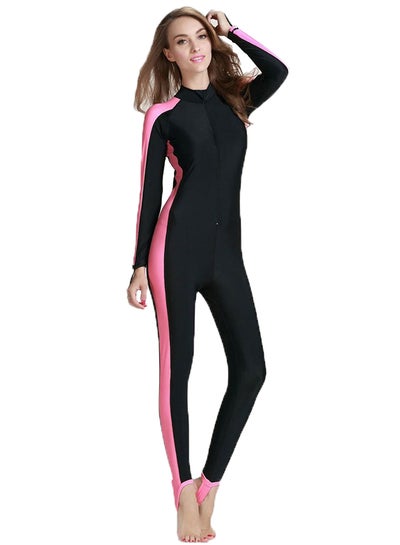 Buy Stretchable Long Sleeve One Piece Pink in UAE