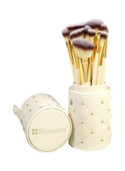 Buy 12-Piece Brush Set Beige/Gold in UAE