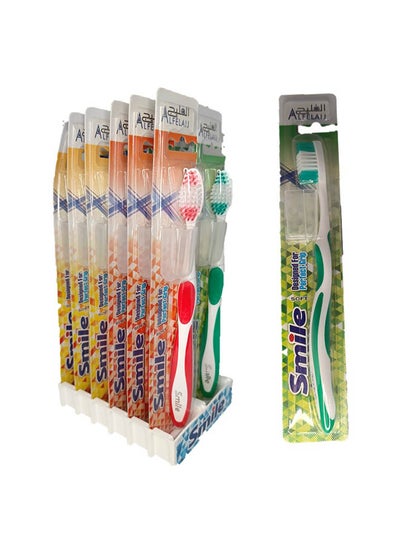 Buy Smile Toothbrush Pack of 12 Multicolour in UAE