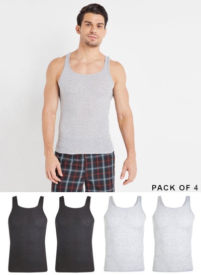 Buy 4 Pack Ultimate Casual Vest Assorted Color/Print in UAE