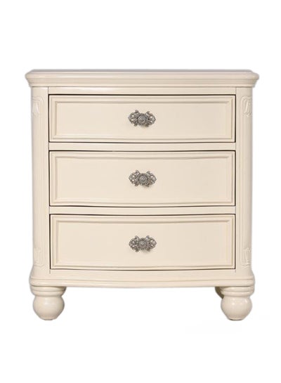 Buy Melissa Wooden Nightstand Gold 61x43x65cm in UAE