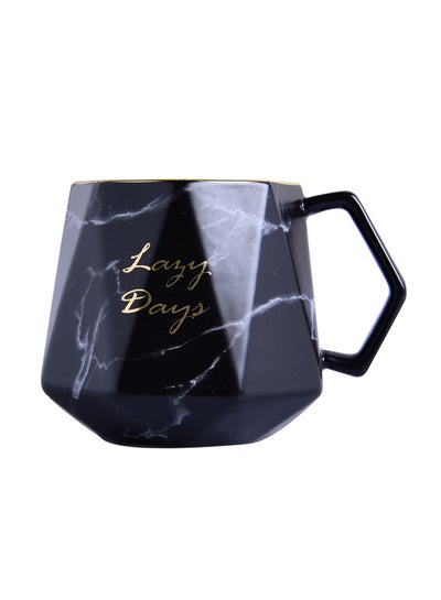 اشتري Fashion Diamond Marble Cup Black 8x8x9.5cm في السعودية