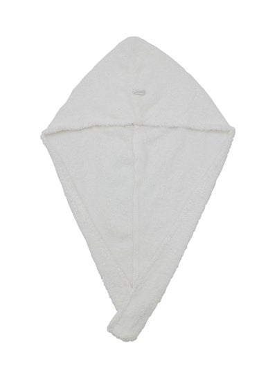 Buy Cotton Terry Hair Towel Wrap White 68x23cm in UAE