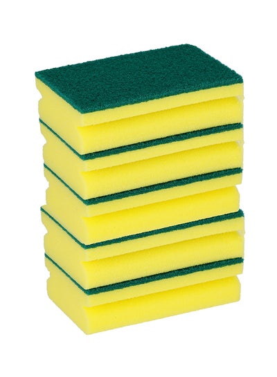 Buy 5-Piece Cleaning Sponge Yellow/Green 200grams in UAE