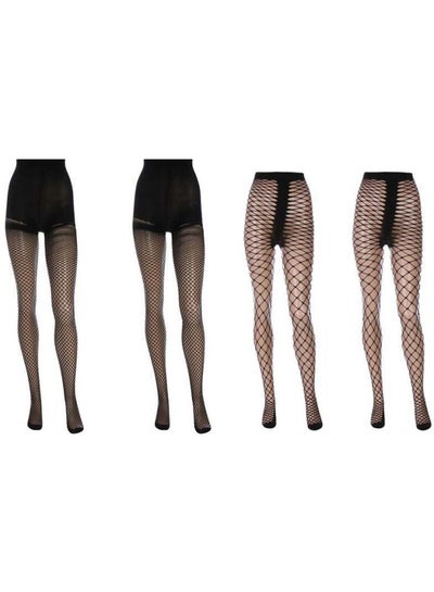 Buy 4-Piece Net Tights Set Black in Egypt