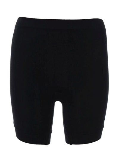 Buy Solid Mid Rise Shorts Black in Egypt