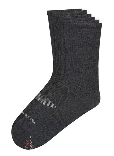 Buy Pair Of 3 Non-Slip Crew Socks Black in UAE