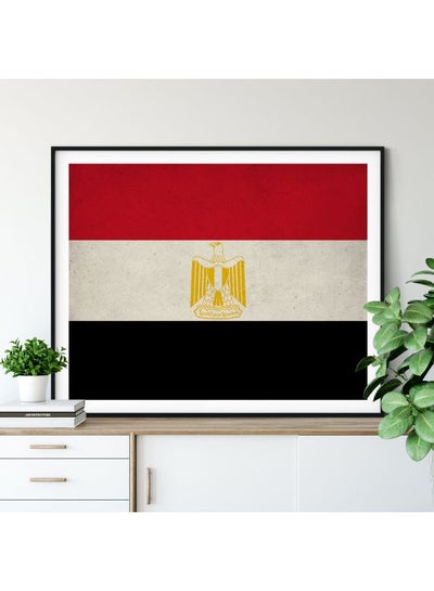 Buy Egypt Flag Themed Poster With Frame Red/White/Black 30x40cm in UAE