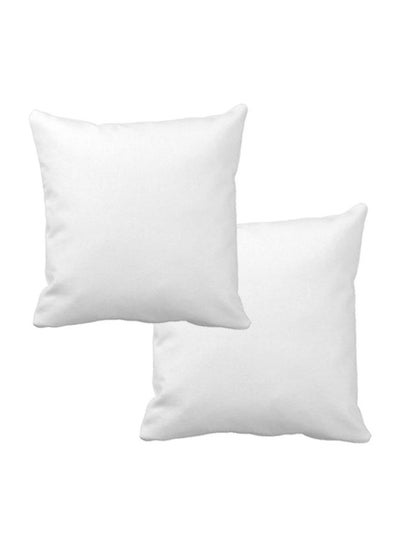 Buy 2-Piece Decoration Pillow Set White 45x45cm in UAE