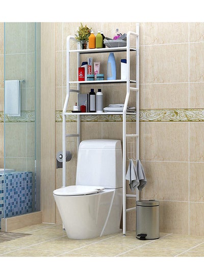 Buy 3 Tier Stainless Steel Toilet Cabinet Rack White in Egypt