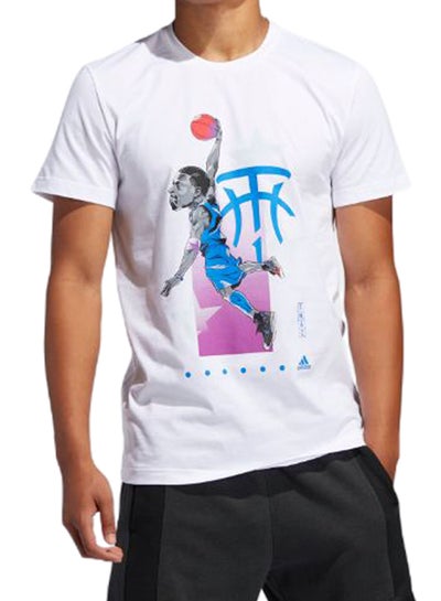 Buy T-Mac Geek Up T-Shirt White/Blue/Pink in UAE