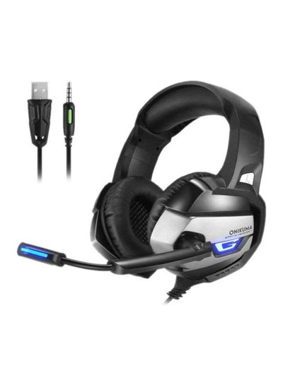 Buy Wired Over-Ear Gaming Headphones With Mic - Black/Grey in Saudi Arabia