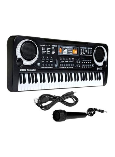 Buy 61 Keys Digital Electric Piano With Microphone Portable Electronic Keyboards Set in Saudi Arabia