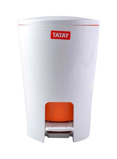 Buy Bathroom Trash Bin White/Orange 19x21x28.2cm in Saudi Arabia