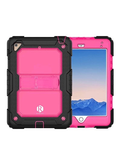 Buy Rugged Shockproof Case Cover For Apple iPad Mini 4/5 With Shoulder Strap Pink/Black in UAE