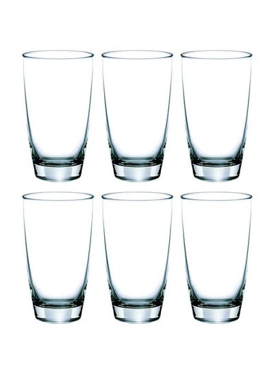 Buy 6-Piece Tiara Long Beverage Glass Set Clear 465ml in UAE