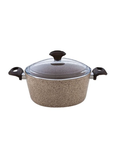 Buy Deep Casserole With Lid Creamy/Clear/Black 24cm in UAE