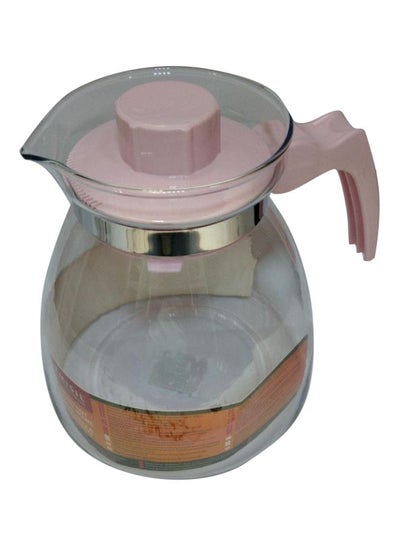 Buy Thermal Glass Teapot Clear/Pink in UAE