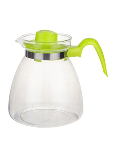 Buy Glass Cone Tea Pot Green/Clear/Silver in UAE