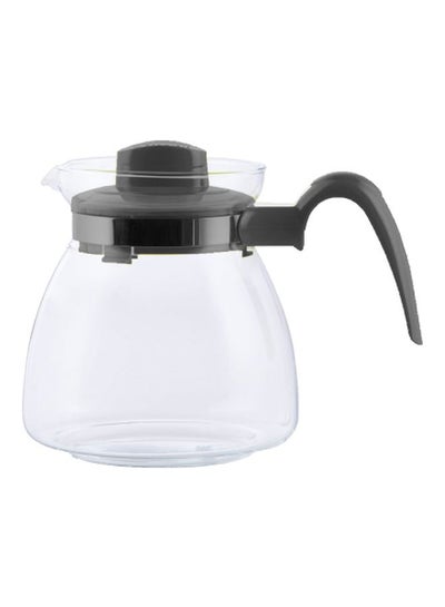 Buy Glass Cone Tea Pot Grey/Clear/Silver 2.1L in UAE