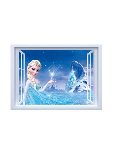 Buy Frozen Elsa Themed 3D Wall Sticker Blue/Beige/Gold 60x90cm in Egypt