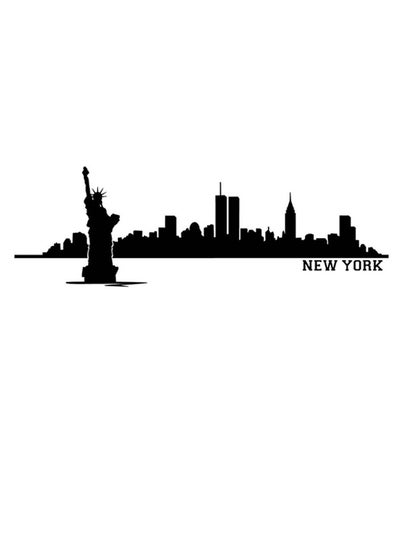 Buy 10-Piece New York Printed Wall Decoration Sticker Set Black 24 x 75cm in Egypt