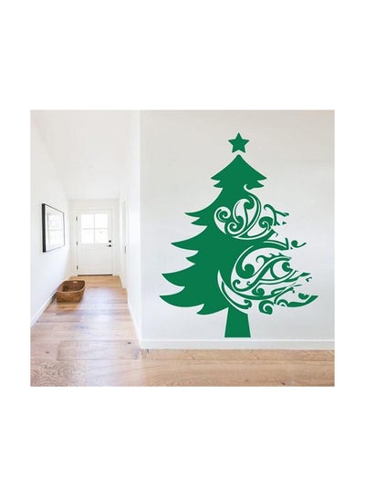 Buy Christmas Tree Themed Decorative Wall Sticker Green 80x60cm in Egypt