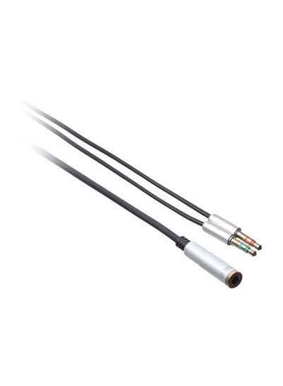 Buy 2-Male To 1-Female Audio Spliter Cable Black/Silver/Gold in Egypt