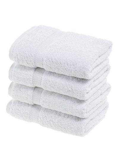 Buy 4-Piece Cotton Bath Towel White 100x50cm in Saudi Arabia