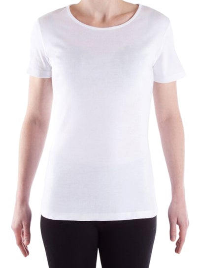 Buy Solid Pattern T-Shirt White in Egypt