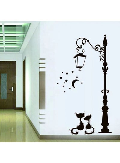 Buy Street Lamp 2 Designed Decorative Wall Sticker Black 65x38cm in Egypt