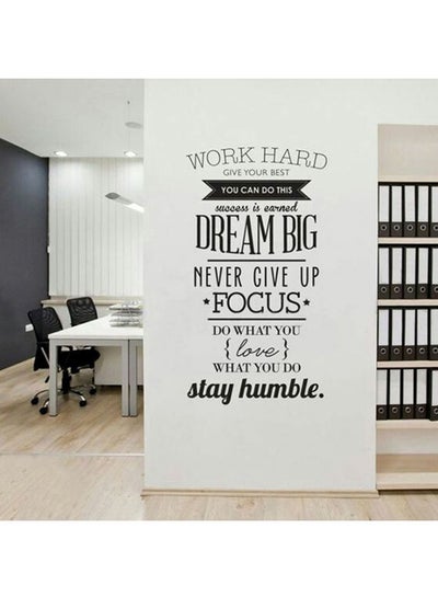 Buy Work Hard Dream Big Wall Sticker Black 100x105cm in Egypt