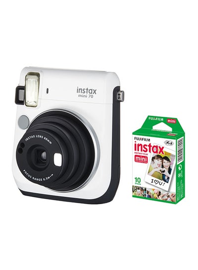 Buy Instax Mini 70 Instant Film Camera White With 10 Film Sheets in Saudi Arabia