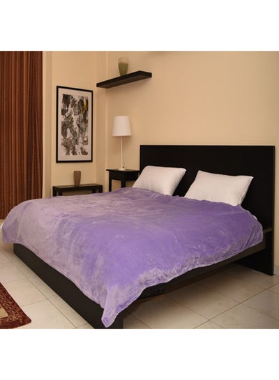 Buy Throw Blanket Polyester Lavender 220x160centimeter in UAE