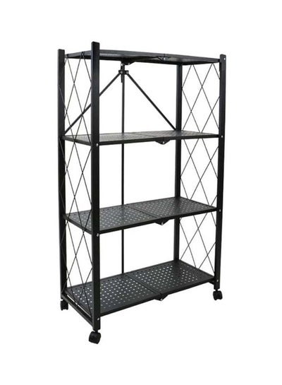 Buy Foldable Storage Rack Black 126x71x35cm in Saudi Arabia