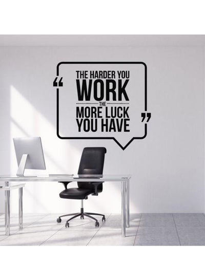 اشتري ملصق جداري بطبعة عبارة "The Harder You Work The More Luck You Have" أسود 60 x 70سم في مصر