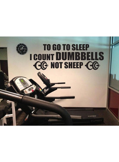 Buy Gym Motivation Self-Adhesive Decorative Wall Sticker Black 40 x 110cm in Egypt