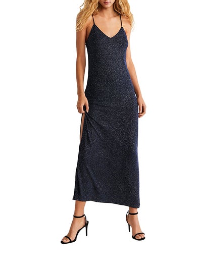 Buy Glitter Detail Sleeveless Dress Blue in UAE