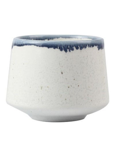 Buy Stoneware Coffee Mug White/Blue 150ml in UAE