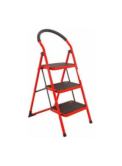 Buy 3-Steps Home Metal Ladder Red 1.06meter in UAE